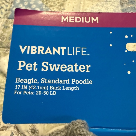 Vibrant Life Size Medium Pet Sweater Favorite Child Hood New NWT Cat Dog Clothes - Picture 3 of 10
